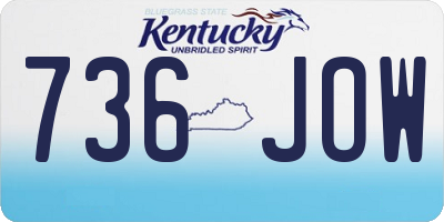 KY license plate 736JOW