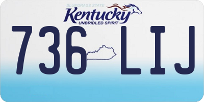 KY license plate 736LIJ