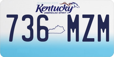 KY license plate 736MZM