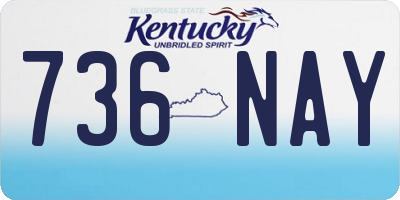 KY license plate 736NAY