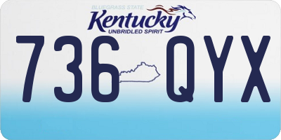 KY license plate 736QYX