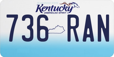 KY license plate 736RAN