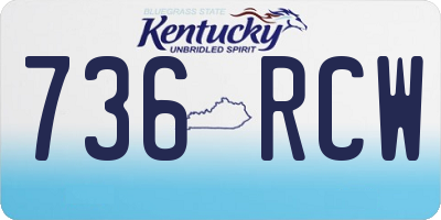 KY license plate 736RCW