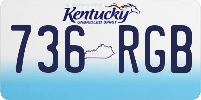 KY license plate 736RGB