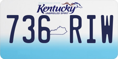 KY license plate 736RIW