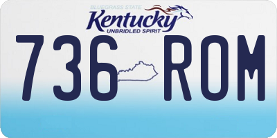 KY license plate 736ROM