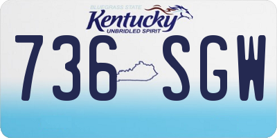 KY license plate 736SGW