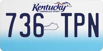 KY license plate 736TPN