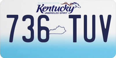KY license plate 736TUV