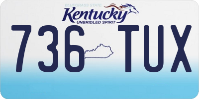 KY license plate 736TUX