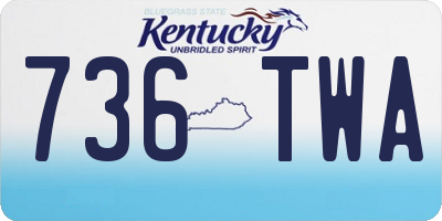 KY license plate 736TWA