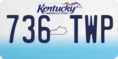 KY license plate 736TWP