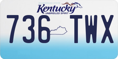 KY license plate 736TWX