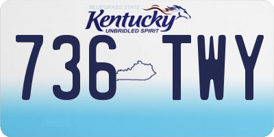 KY license plate 736TWY