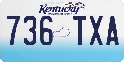 KY license plate 736TXA