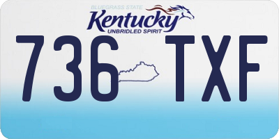 KY license plate 736TXF