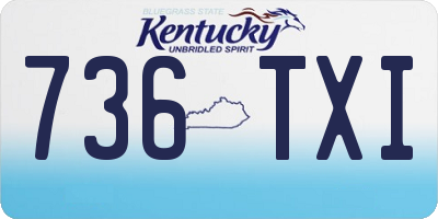 KY license plate 736TXI
