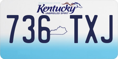 KY license plate 736TXJ