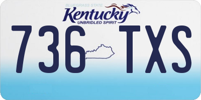 KY license plate 736TXS