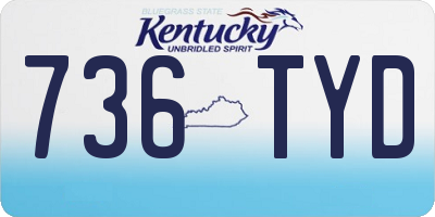 KY license plate 736TYD