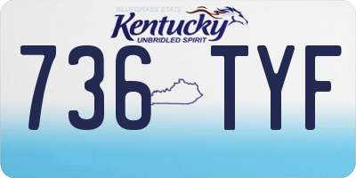 KY license plate 736TYF