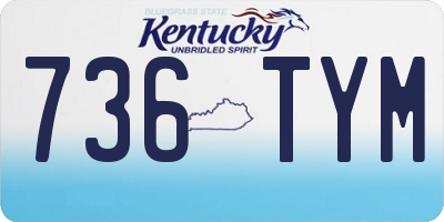KY license plate 736TYM