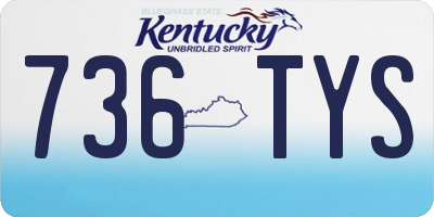 KY license plate 736TYS