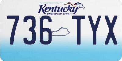 KY license plate 736TYX