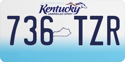 KY license plate 736TZR