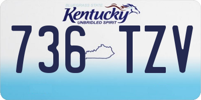 KY license plate 736TZV