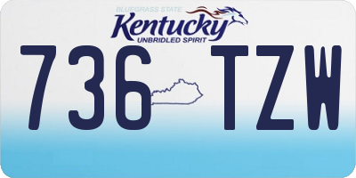 KY license plate 736TZW