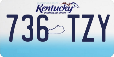 KY license plate 736TZY