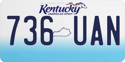 KY license plate 736UAN