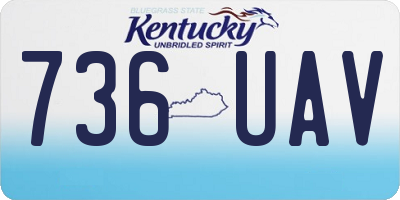 KY license plate 736UAV