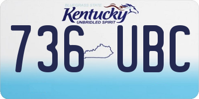 KY license plate 736UBC