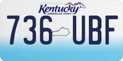 KY license plate 736UBF
