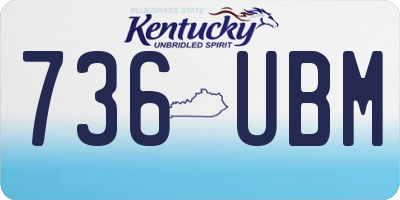 KY license plate 736UBM