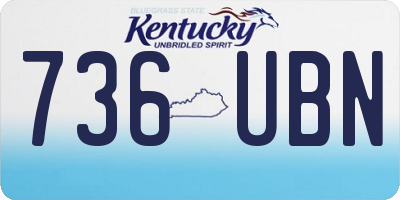 KY license plate 736UBN