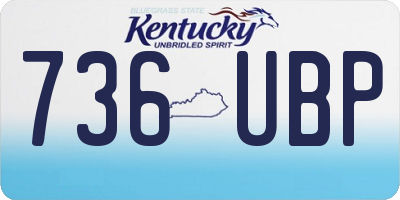 KY license plate 736UBP