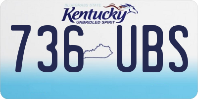 KY license plate 736UBS