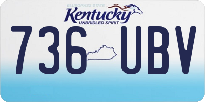 KY license plate 736UBV
