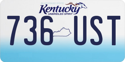 KY license plate 736UST