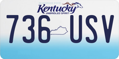 KY license plate 736USV
