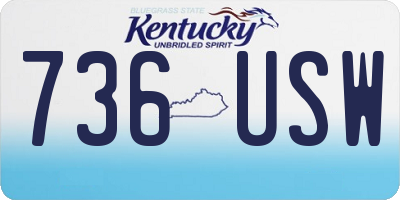 KY license plate 736USW