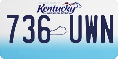 KY license plate 736UWN