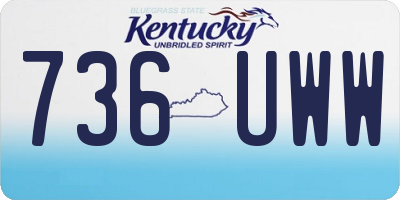 KY license plate 736UWW