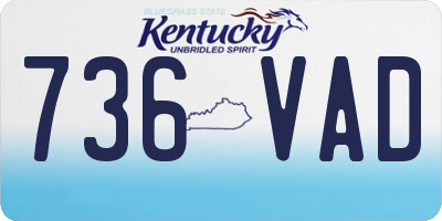 KY license plate 736VAD