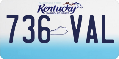 KY license plate 736VAL