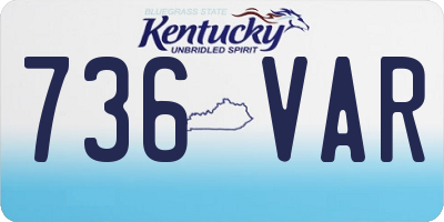 KY license plate 736VAR