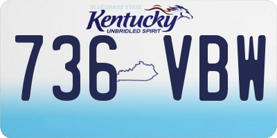 KY license plate 736VBW